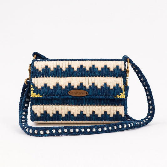 Woven Contrast Crossbody Bag