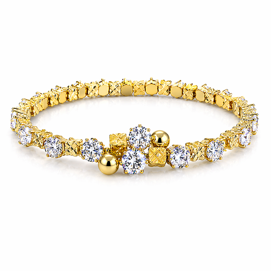 Golden Crystal Tennis Bracelet
