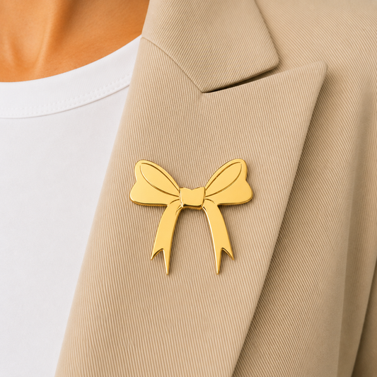 Classic Bow Brooch – Gold