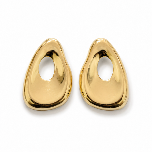 Sculpted Gold Teardrop Earrings
