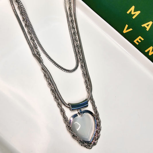 Silver Heart Luxe Necklace