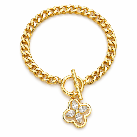 Luxe Clover Charm Chain Bracelet