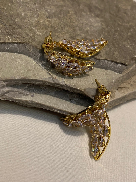 Radiance Wing Earrings – Gold Crystal