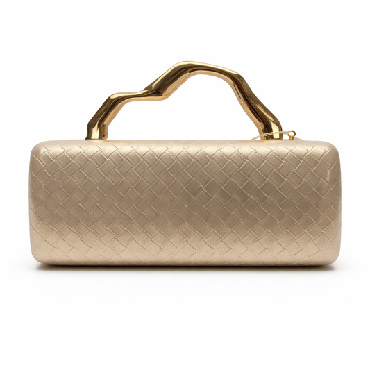 Champagne Glow Metallic Clutch