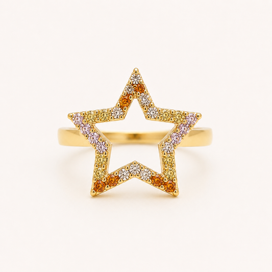 Celestial Stardust Open Ring- Adjustable
