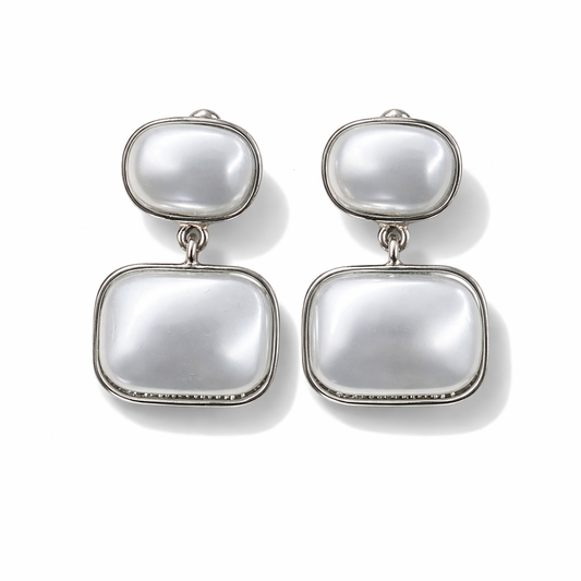 Luna Pearl Double Drop Earrings