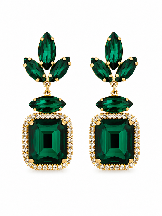 Emerald Royale Crystal Statement Earrings