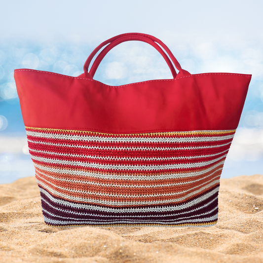 Sunset Stripes Woven Tote