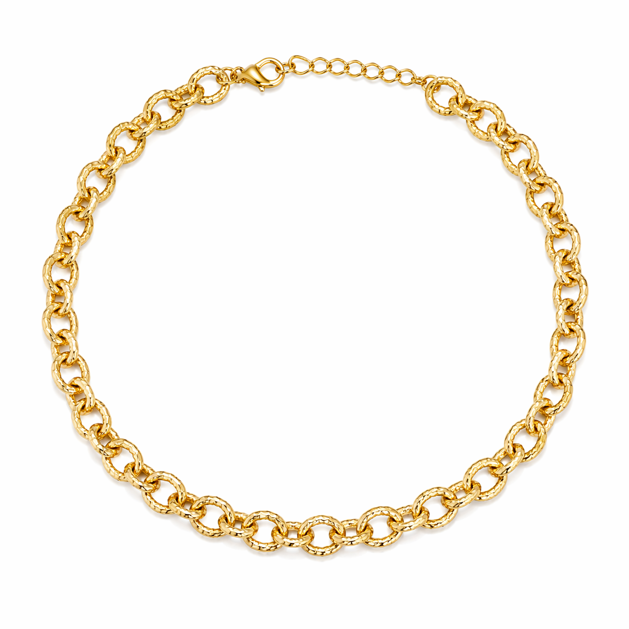 Textured Gold Chain Necklace