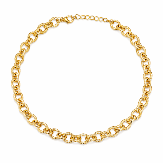 Textured Gold Chain Necklace