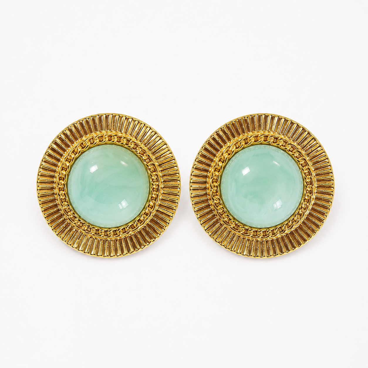 Seafoam Halo Statement Earrings