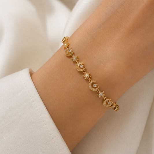 Celestial Moon & Star Bracelet