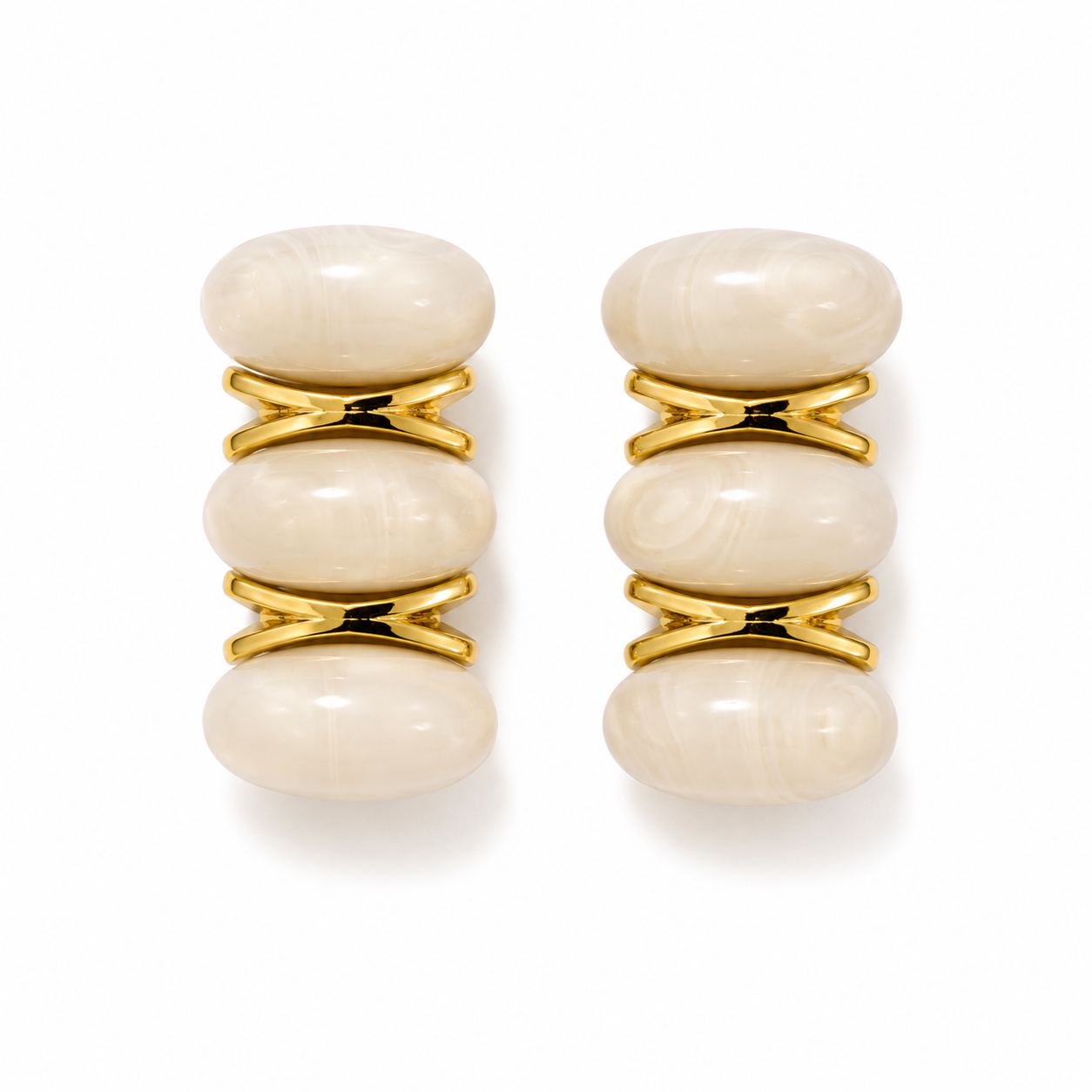 Ivory Stone Statement Earrings