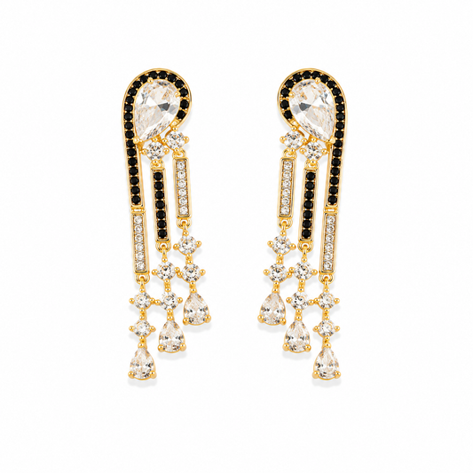 Midnight Crystal Cascade Earrings