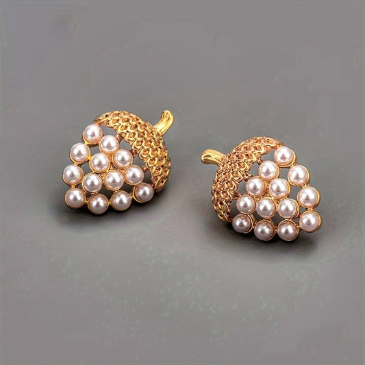 Vintage Shaped Strawberry pearl Earrings