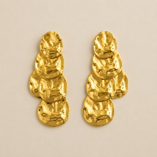 Molten Gold Statement Earrings