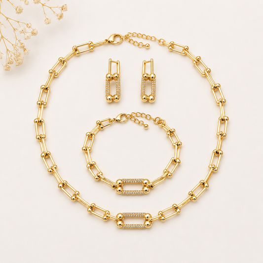 Luxe Crystal Link Jewelry Set