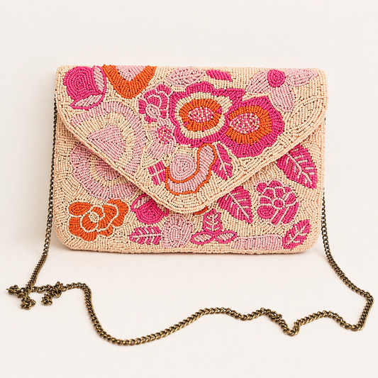Floral Beaded Luxe Clutch & Crossbody
