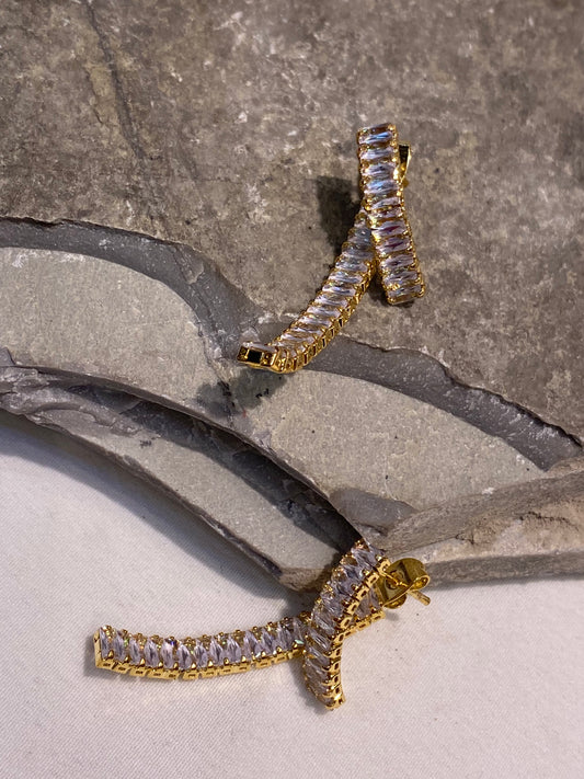 Crystal Curve Statement Earrings